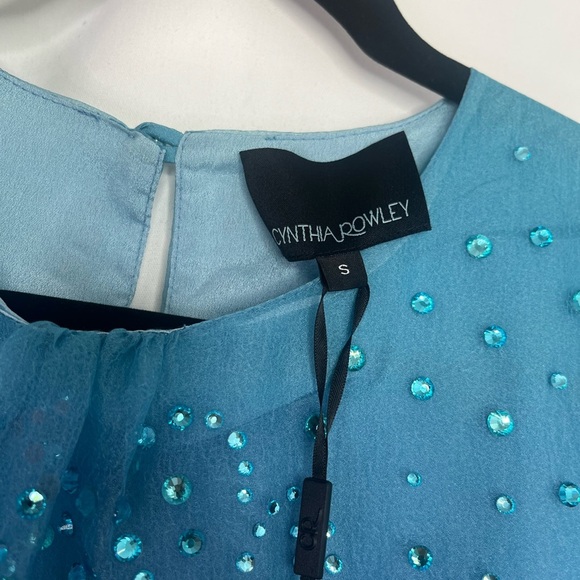 NWT Cynthia Rowley Rhinestone Tallulah Ombré Organza Maxi Dress Size Small - Picture 12 of 16